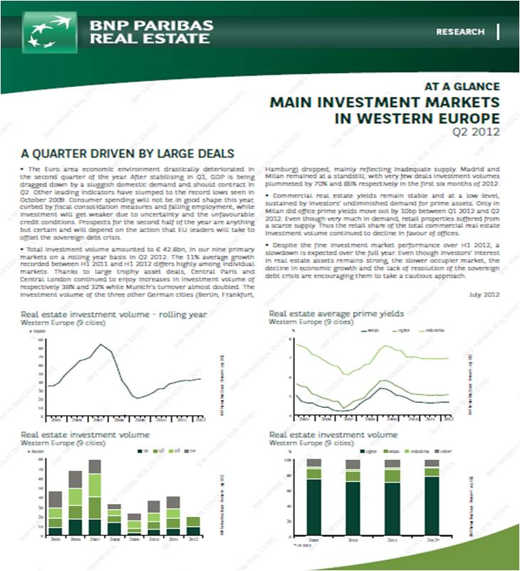 "western europe - ınvestment at a glance" and "western europe - offices at a glance" have just been released.