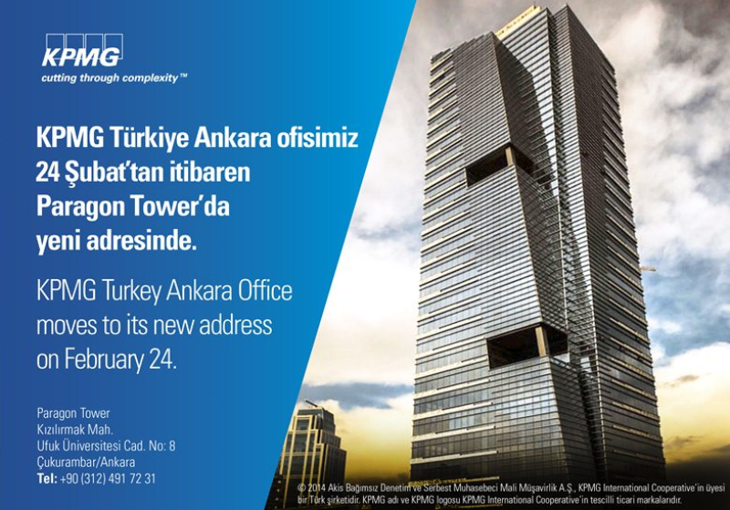 kpmg turkey ankara office moves to paragon tower on february 24
